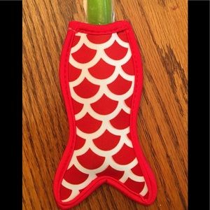 Red Mermaid/ fish tail popsicle koozie