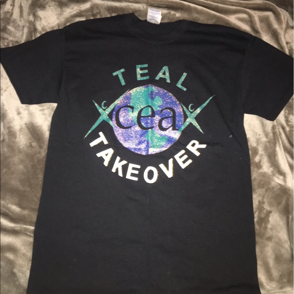 cheer extreme "teal takeover" black t shirt size m