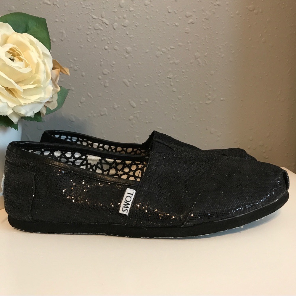 TOMS Women's Classics Black Sequin Shoes