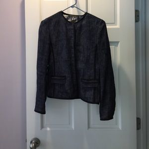 Elie Tahari navy and black linen jacket/blazer