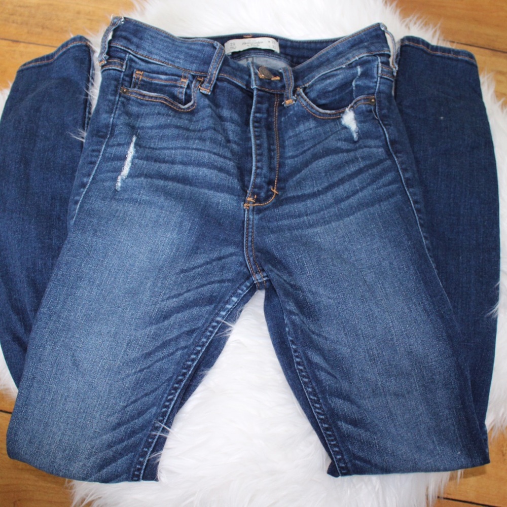 abercrombie&fitch high rise skinny jeans🍒