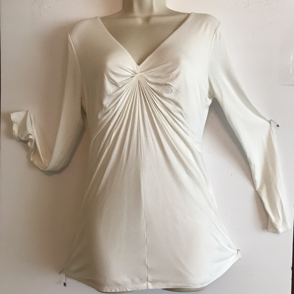 WHBM white long sleeve lined top 92