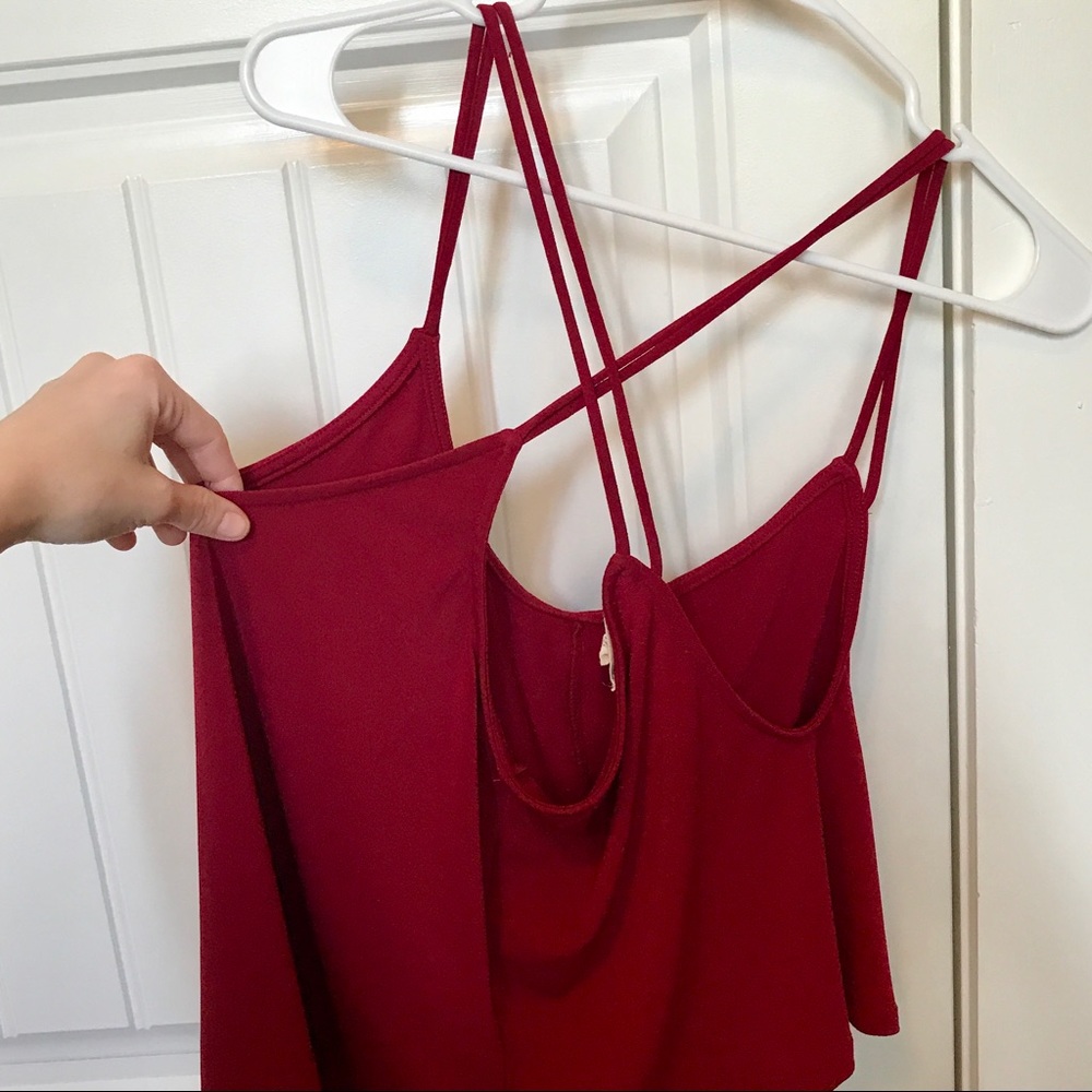 Silence + Noise Maroon Crossback Tank