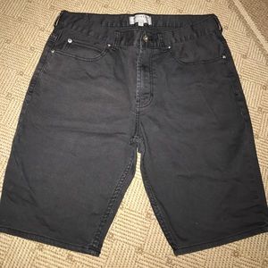 Black denim shorts