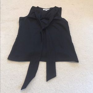 Loft Black sleeveless blouse with a tie!