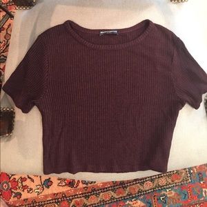 Brandy maroon crop top