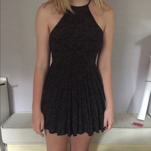 cooperative strapless open back polka dot dress