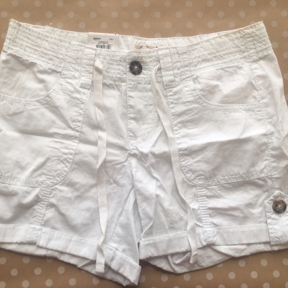 NWT Kohls White Midi Cargo Shorts 5