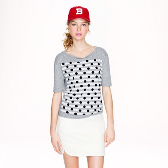 J. Crew Tops - J. Crew Dots Over Stripes Graphic Tee