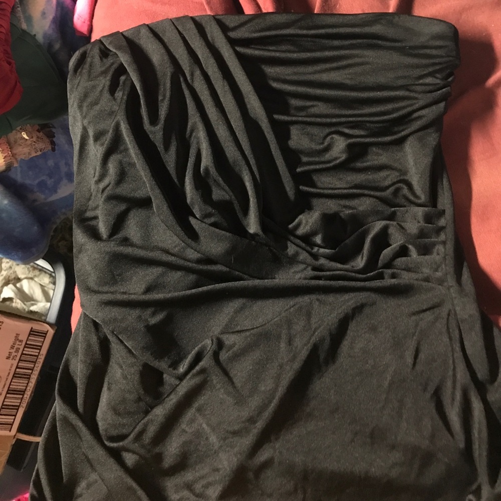 Ladies express black silk tube top