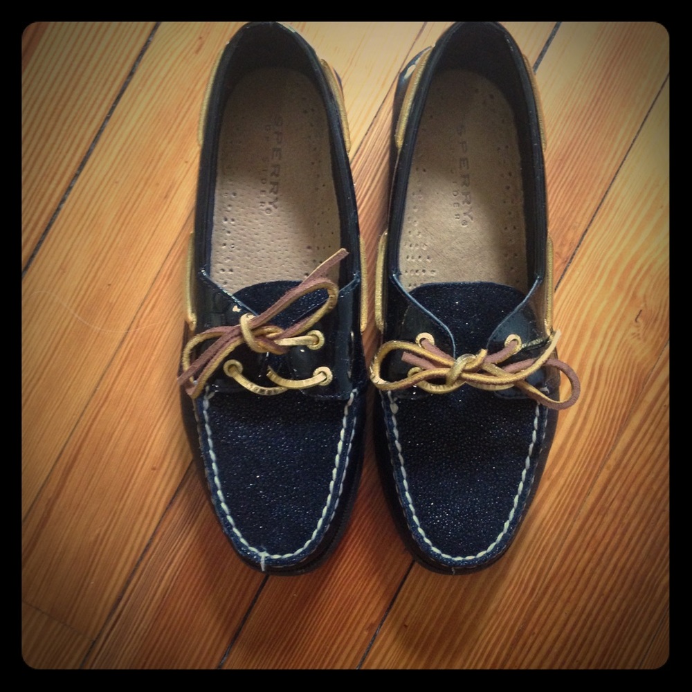 Black SPERRY Top Sider - A/O 2 Eye Caviar