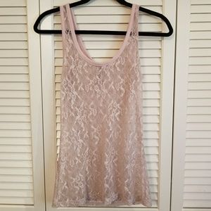 Soft Pink Lace Tank