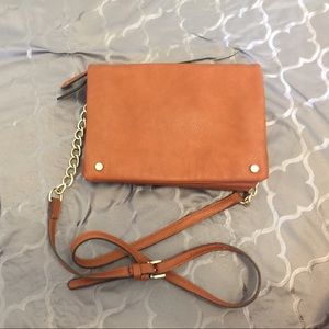 Cross body brown leather purse