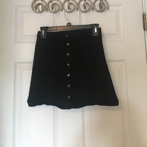 Black jean button up tight skirt