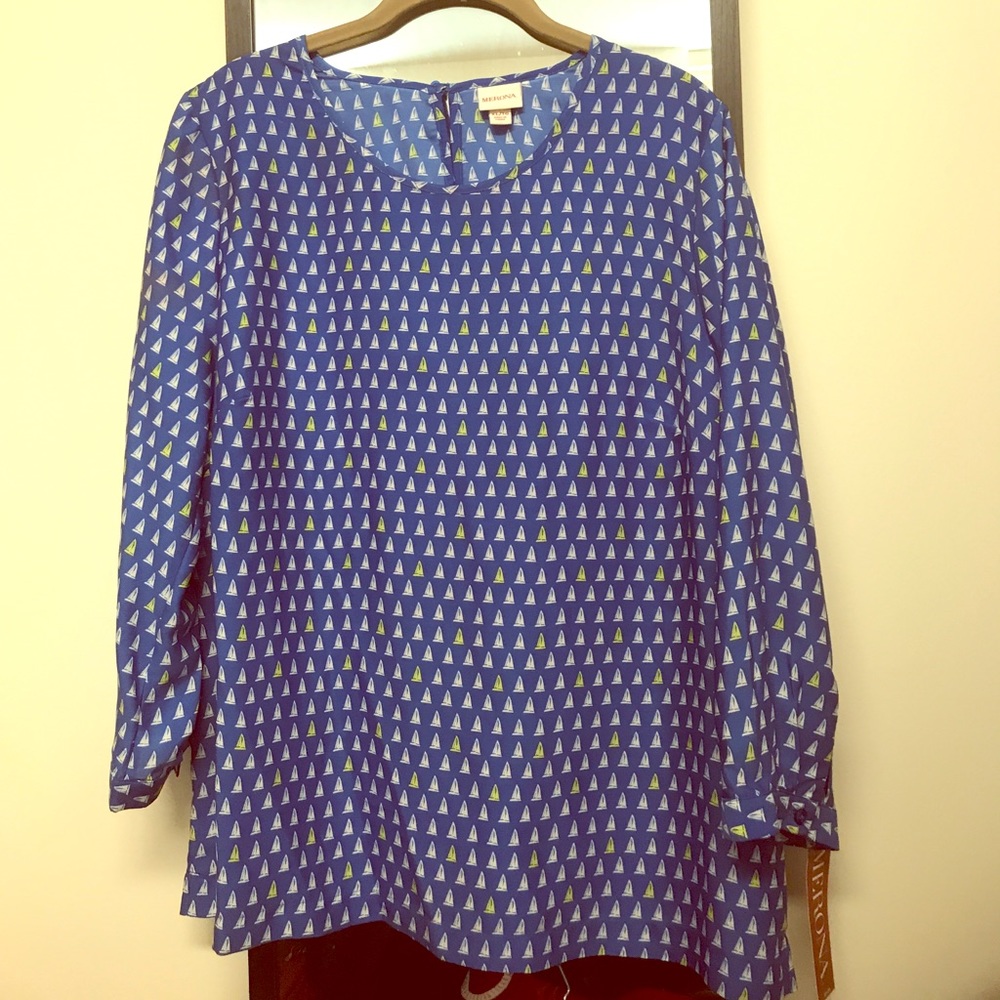 Blue Sailboat Merona blouse! Size XL