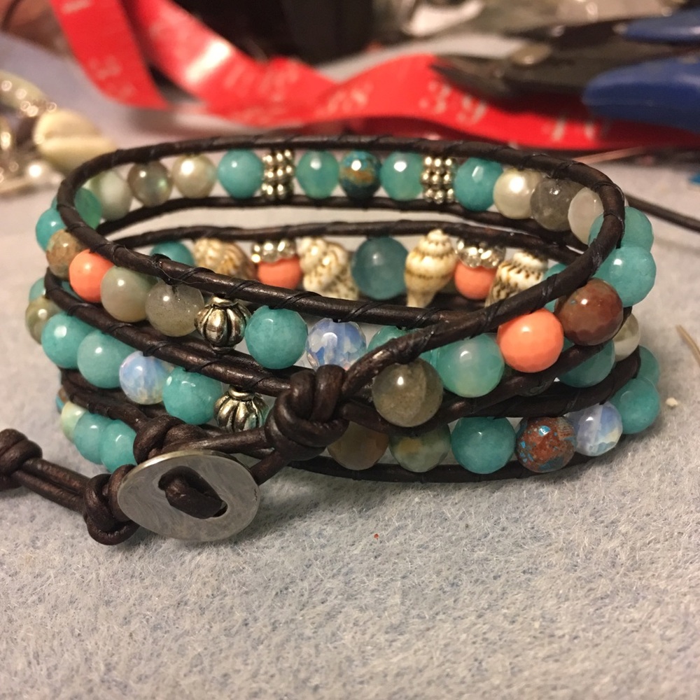 Leather Bracelet Ocean Hues - Picture 6 of 8
