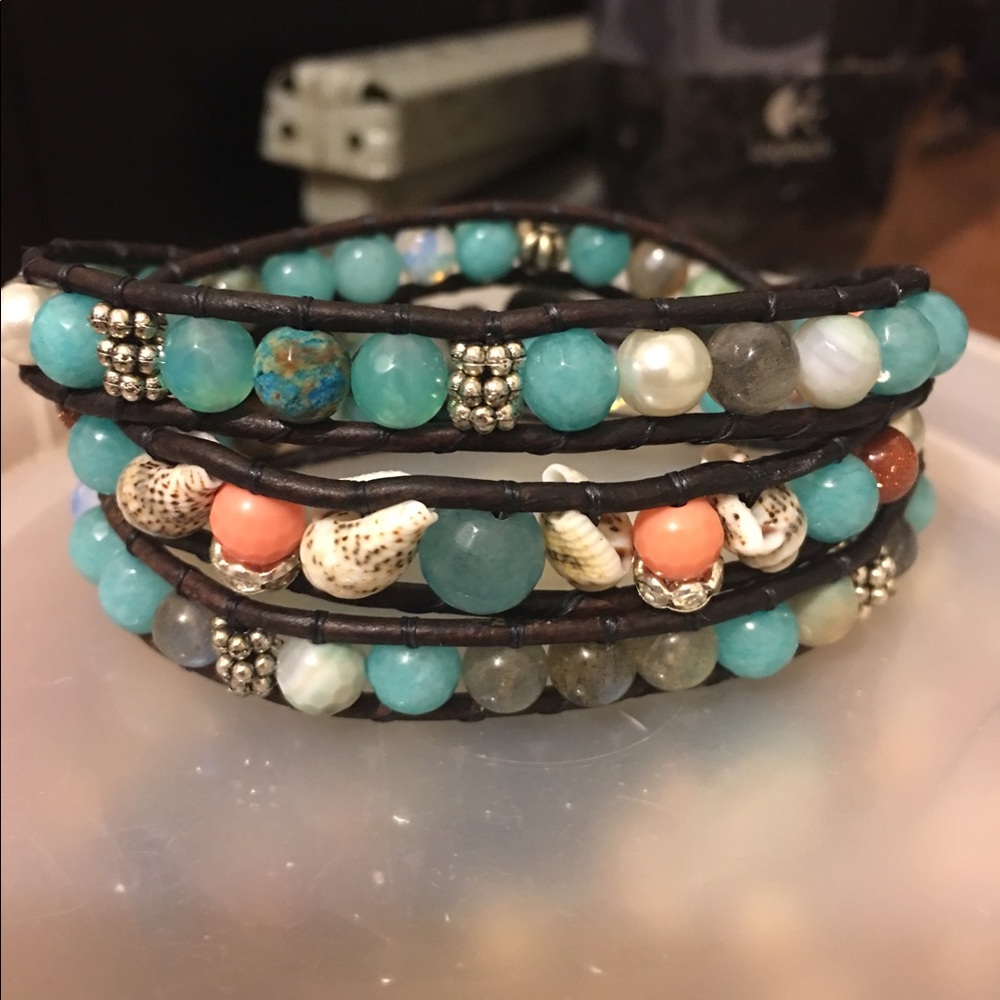 Leather Bracelet Ocean Hues - Picture 7 of 8