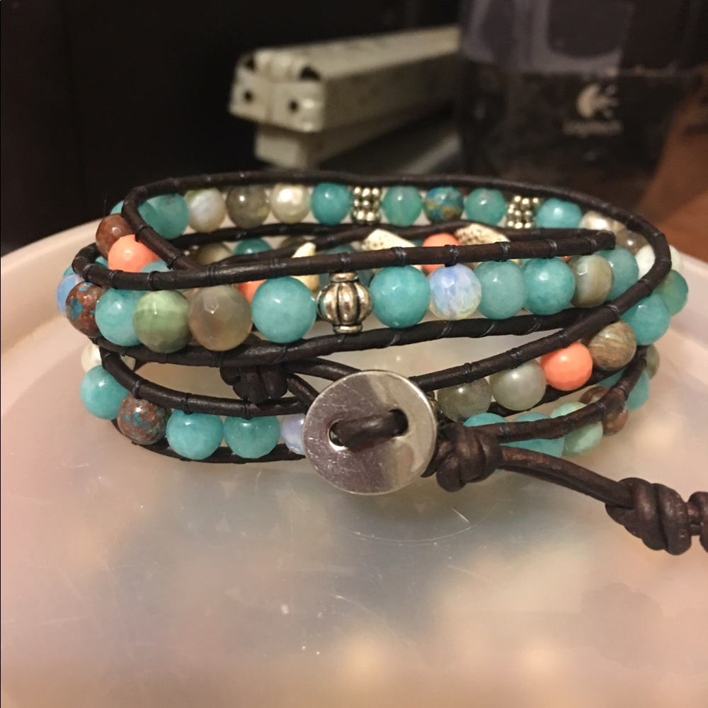 Leather Bracelet Ocean Hues - Picture 8 of 8