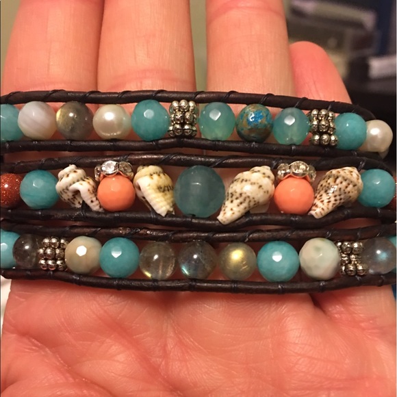 Leather Bracelet Ocean Hues - Picture 3 of 8
