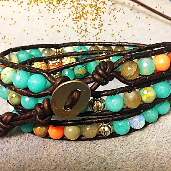 Leather Bracelet Ocean Hues - Picture 4 of 8
