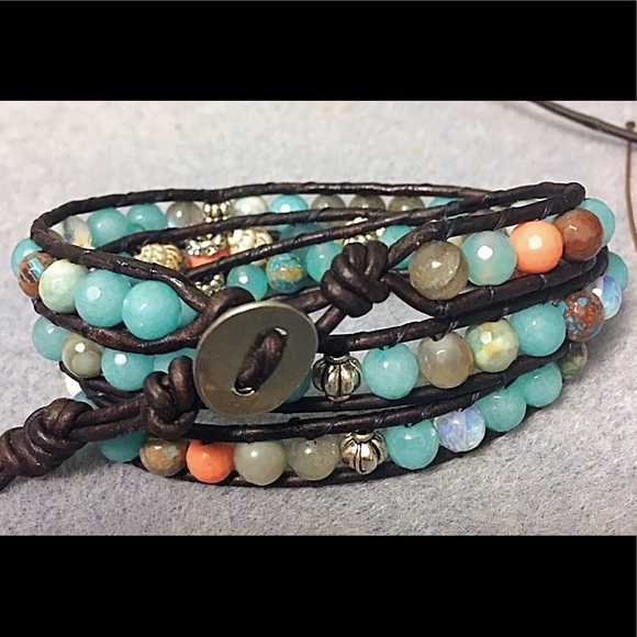 Leather Bracelet Ocean Hues - Picture 5 of 8