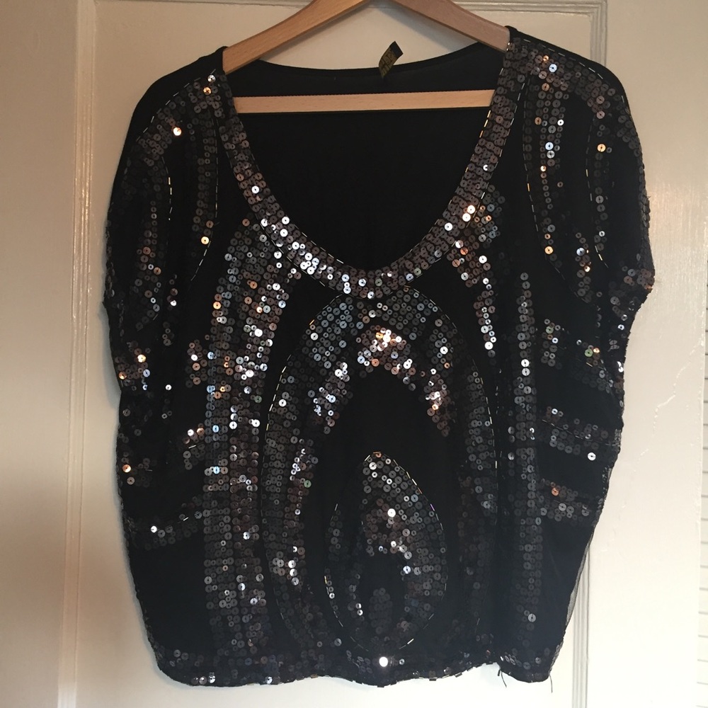 Black Sequin Top