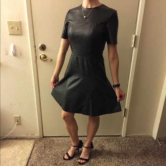 Faux Leather Aline Dress 