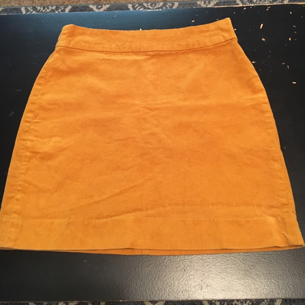 Mustard Yellow Corduroy Mini Skirt