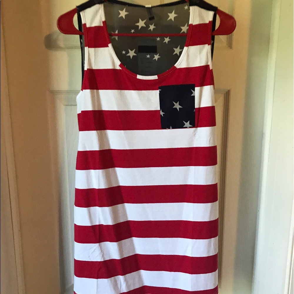 Stars and Stripes hi-low tank top