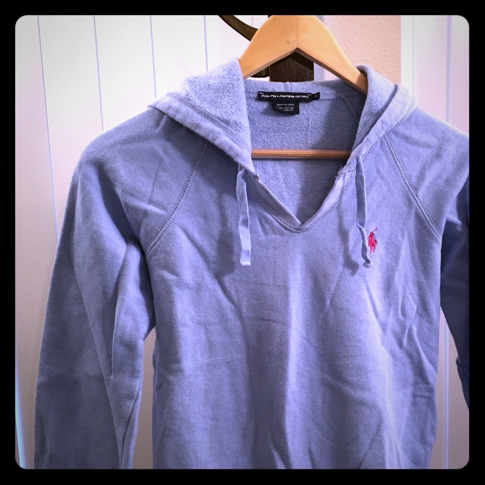 Vintage Crooped V-Neck Hoodie