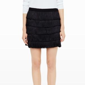 Black Trisa Fringe Skirt