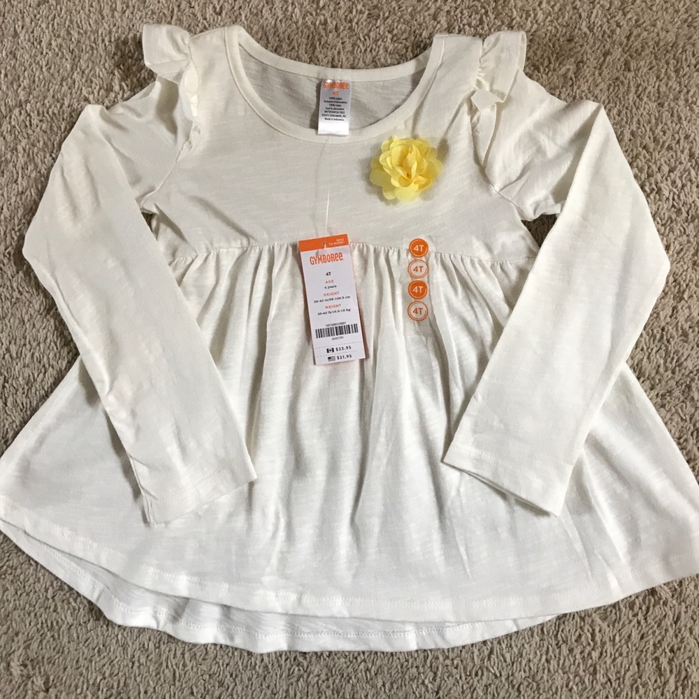 NEW Gymboree long sleeves shirt with yellow flower