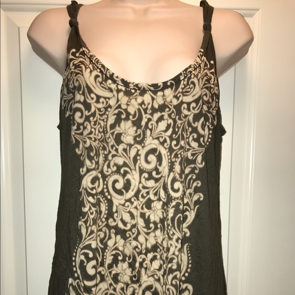 Testament Olive Green Print Tank Top.