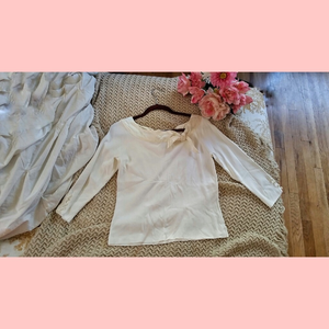 Cable & Gauge Tops - Tied Boatneck Blouse Cable & Gauge Tops - Tied Boatneck Blouse
