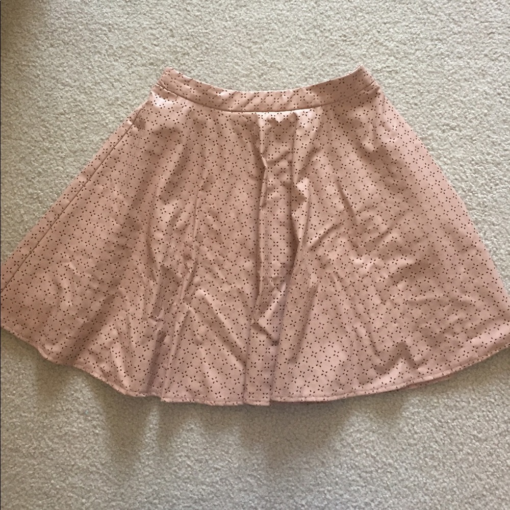 Vegan leather blush colored skirt