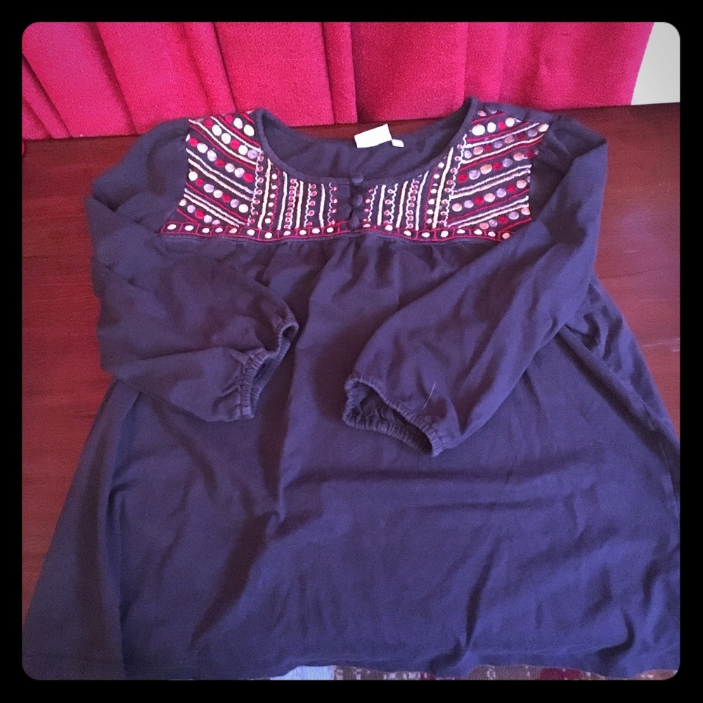 EShakti navy blue embroidered tee size 2x