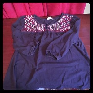 EShakti navy blue embroidered tee size 2x