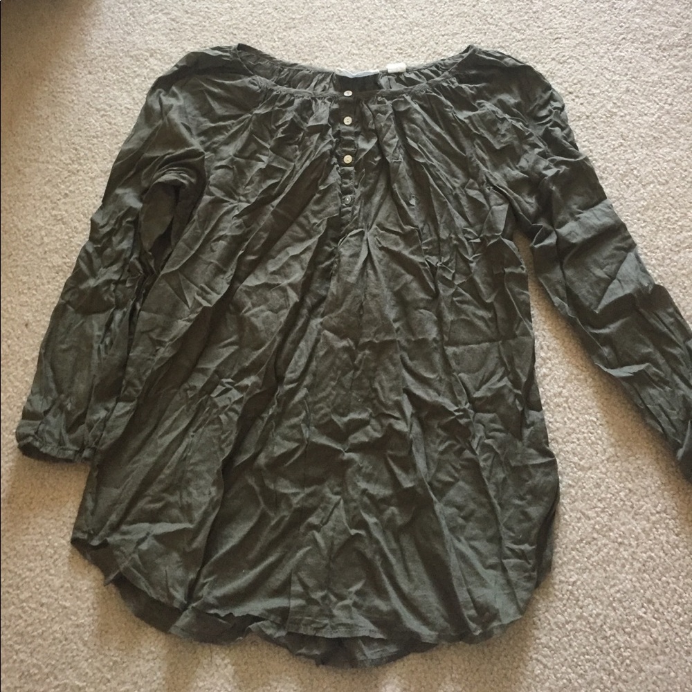 Green peasant blouse