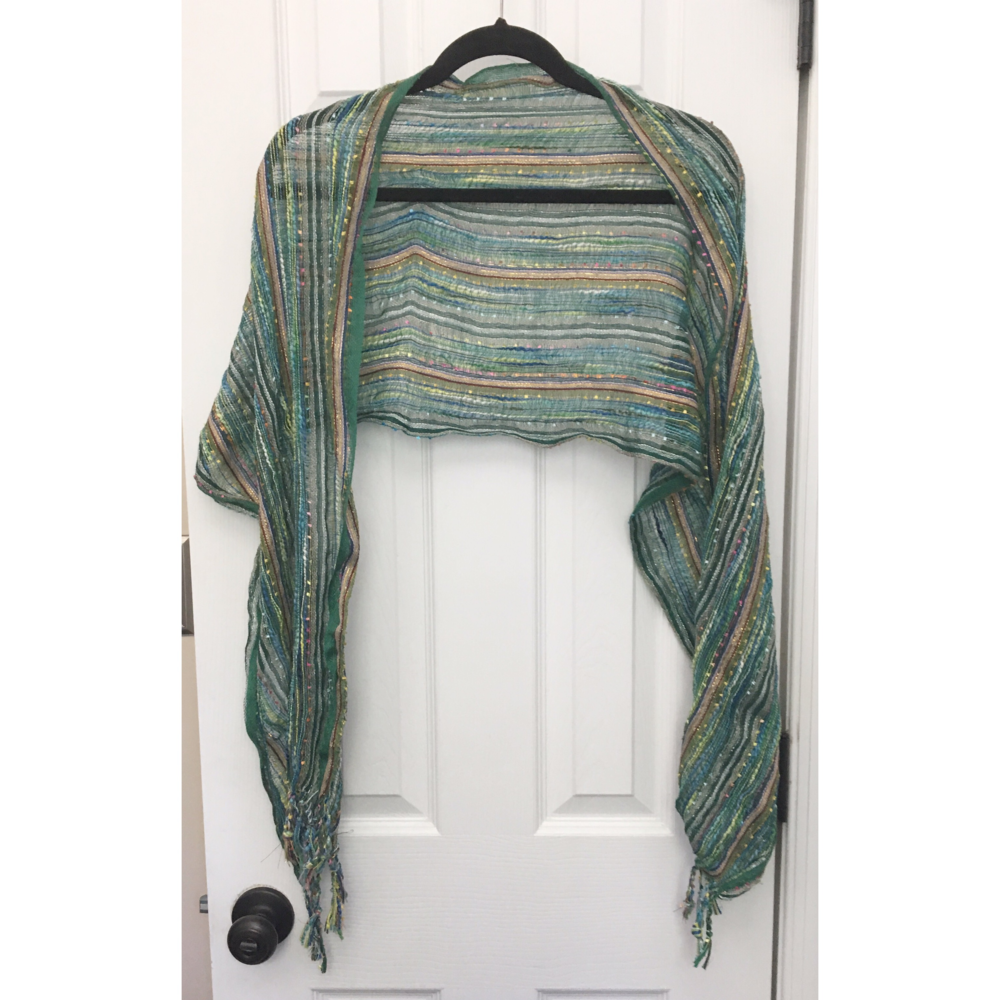 Soft scarf/shawl with vibrant colors.