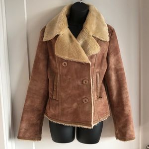 Faux fur and suede jacket