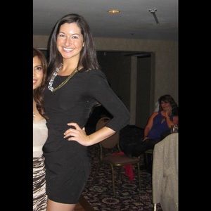 Black cocktail dress with a back Cutout