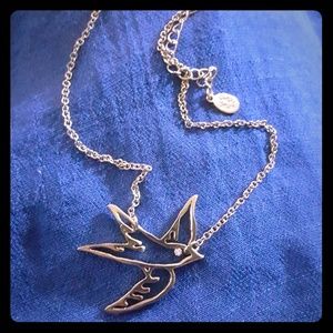 Bird Necklace with crystal accent eyeby Cookie Lee