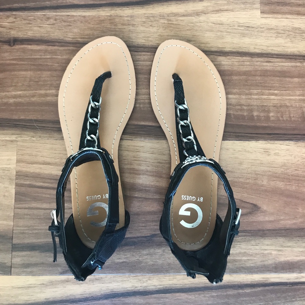 black and silver sandals