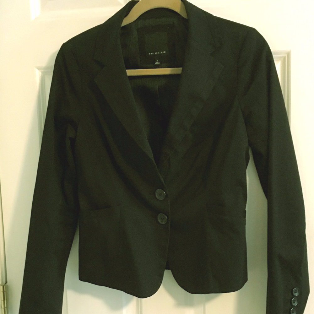 Black Sateen Blazer from The Limited