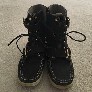 Black Sperry Huntley boots