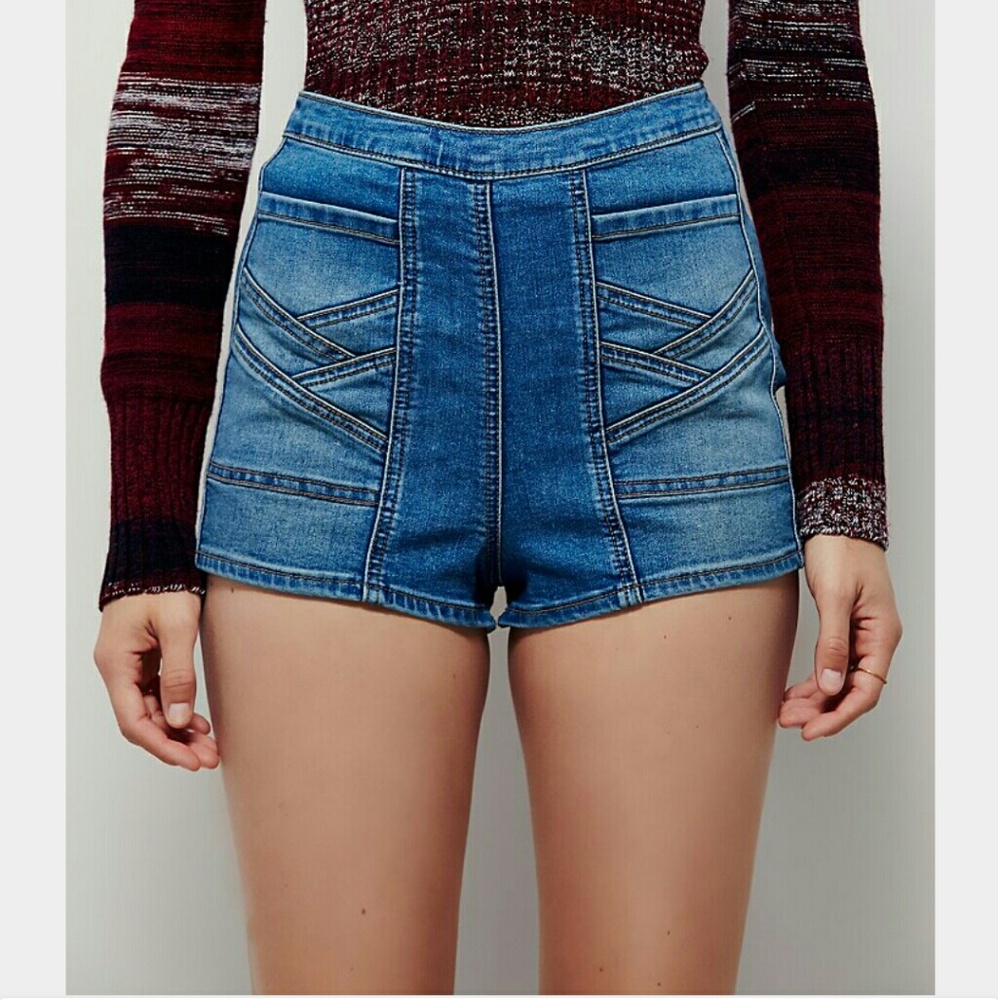 Free People Radar Love High Rise Denim Shorts