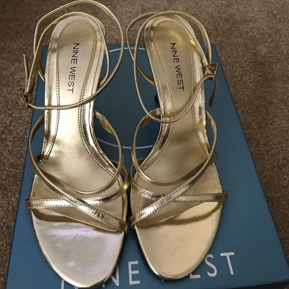 Gold Nine West Heels
