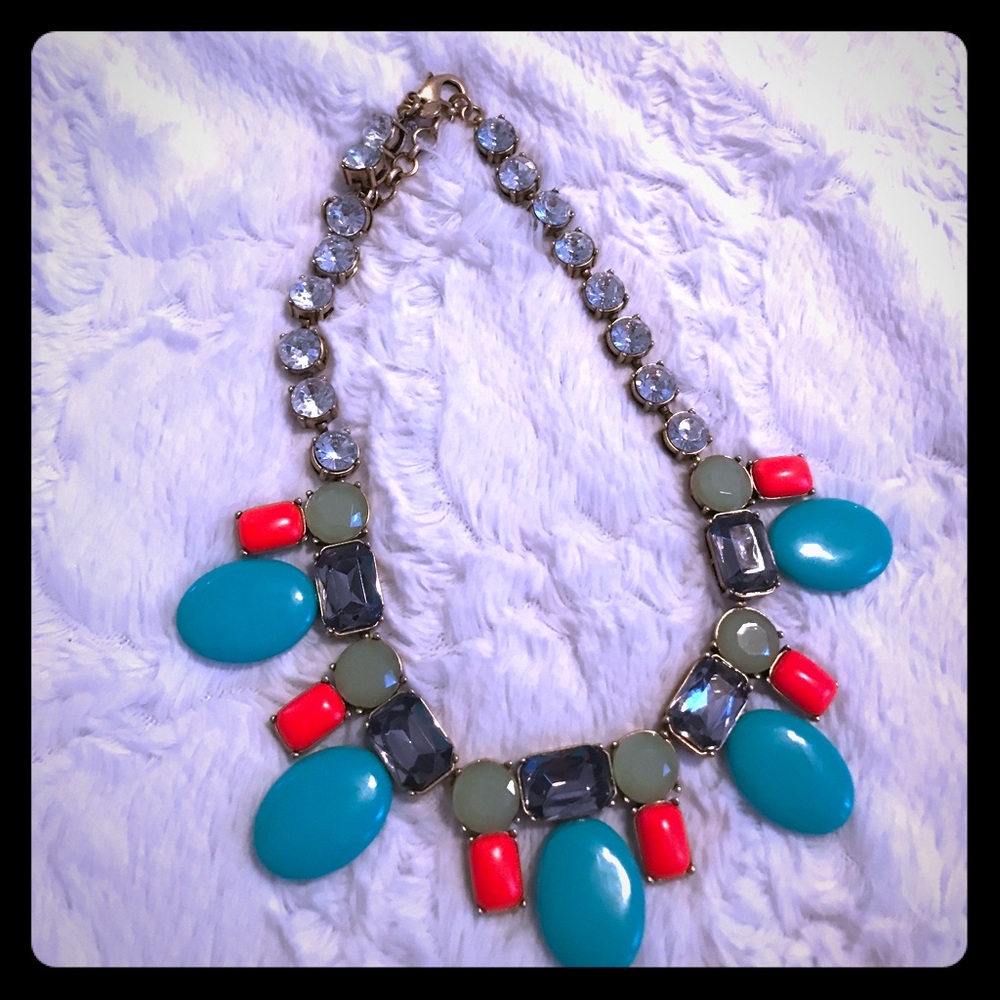 J. Crew Turquoise Beaded Statement Necklace