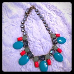 J. Crew Turquoise Beaded Statement Necklace