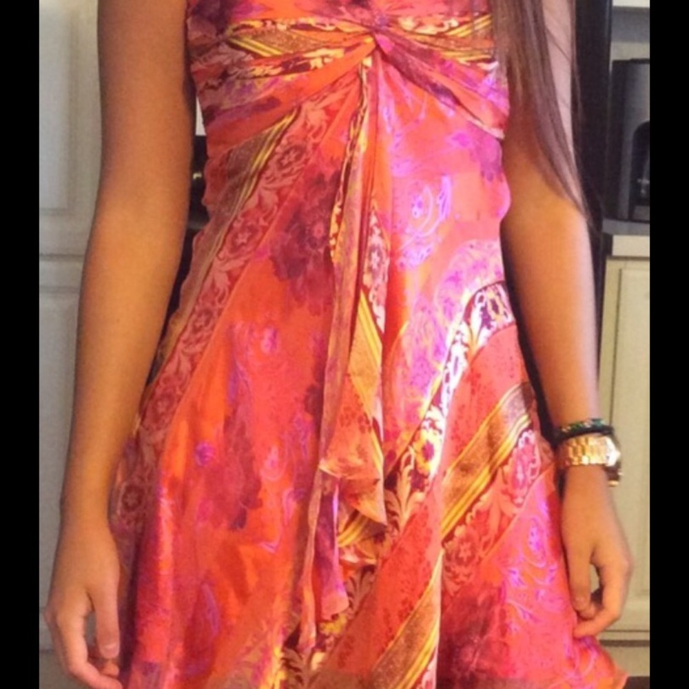 Ginger & Java 💯%silk gorgeous strapless dress 👗